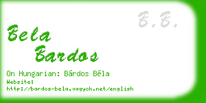 bela bardos business card