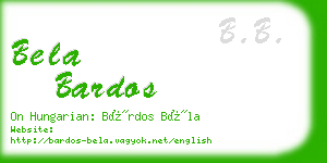 bela bardos business card